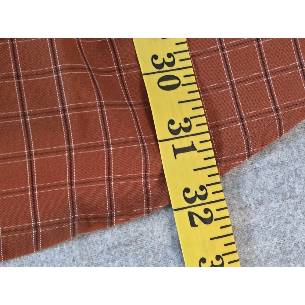 Vintage Dockers Shirt Men's 2XL Stain Defender Teflon‎ Rust Plaid NEW Old Stock - Picture 14 of 15